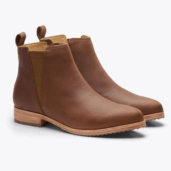 Nisolo Women's Eva Leather Everyday Chelsea Boot Brown NWOB $228 - Picture 1 of 8